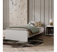 Lit enfant jeunesse KARO 90x190 cm + sommier, BLANC