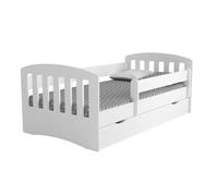 Lit enfant - Kocot Kids - Classic 1 Blanc - Avec tiroir - Sommier à lattes
