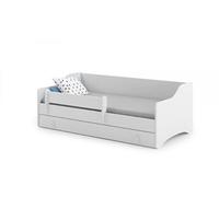Lit enfant Kris blanc + tiroir de rangement 160x80cm - avec matelas