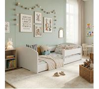 KOBI Lit Enfant Montessori Leo 160x80 - lit Bas avec Matelas et Balustrade (avec Matelas, 160x80)