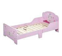 HOMCOM Lit d’enfant princesse de 3 à 6 ans sans matelas accessoires fournis 143 x 73 x 60 cm rose