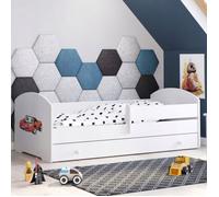 Lit enfant LUK 160 x 80 cm + sommier + matelas + tiroir + barrière de protection