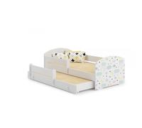 Lit enfant LUK 160x80 Etoiles gigogne avec matelas