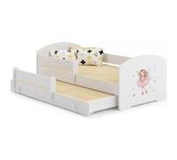 Lit enfant LUK 160x80 Fée ailée gigogne avec matelas Jaune G