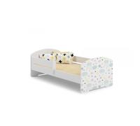 Lit enfant LUK BAR 140x70 Étoiles avec matelas Jaune G