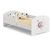 Lit enfant 140x70 cm + sommier + matelas + barrière de sécurité