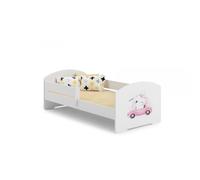 Lit enfant 160x80 cm + sommier + matelas avec barrière de sécurité