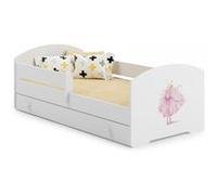 Lit enfant LUK BAR + gigogne 140x70 Danseuse avec matelas Jaune