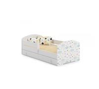 Lit enfant LUK BAR+SZU 140x70 Etoiles gigogne avec matelas