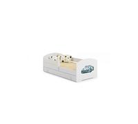Lit enfant LUK BAR+SZU 140x70 POLICE tiroir de rangement avec matelas Bleu