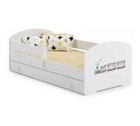 Lit enfant LUK BAR+SZU 140x70 Train tiroir de rangement avec matelas