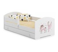 Lit pour enfant ""licorne"" avec tiroir, matelas et barrière de protection taille 160x80