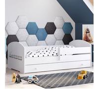 Lit enfant LUK BAR+SZU 160x80 Train tiroir de rangement avec matelas Jaune