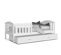 Lit enfant LUNA 90X190 cm - 1 Matelas , 1 Sommier et Tiroir inclus Blanc