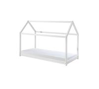 Lit Enfant & Matelas "Cabane" 90x200cm Blanc