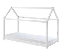 Lit Enfant & Matelas "Cabane" 90x200cm Blanc