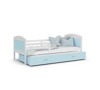 Lit Enfant Mateo 90x190 tiroir + Matelas Blanc - bleu