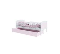 Lit Enfant Mateo 90x190 tiroir + Matelas Blanc - rose