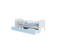 Lit Enfant Mateo 90x190 tiroir + Matelas Pin - bleu