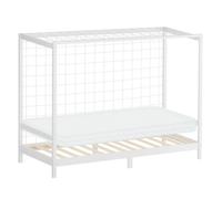 ML-Design Lit Enfant But de Football Handball 90x200 cm avec Matelas H10cm, Blanc, en Bois