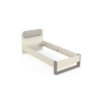 Lit enfant - - Modèle CAMILLIA - Gris - Tête de lit capitonnée - 90 x 200 cm