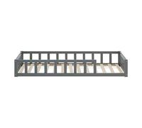 Lit enfant montessori 90x200cm gris avec barrières - pin massif