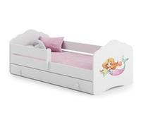 Lit enfant Nala140x70 SIRÈNE avec tiroir de rangement avec matelas Beige G