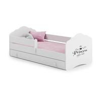 Lit enfant nala160x80 princess avec tiroir de rangement avec matelas