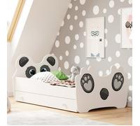 Lit simple enfant panda 140 + tiroir de rangement avec matelas