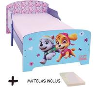 Lit enfant - Pat Patrouille - Everest et Stella - 140x70cm - Inclus matelas - Licence Officielle