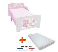 Lit enfant Peppa Pig - 70x140 cm - Multicolore - Sommier et matelas inclus - 1 place