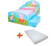 Lit enfant - Peppa Pig Playtime - Bois bleu - Couchage 140x70 cm - Matelas inclus