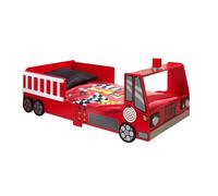 Vipack Lit junior Funbeds Pompier 70x140 cm MDF Sécurisé avec barrières Rouge