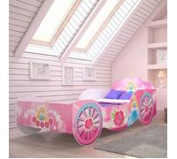 KOBI Enfant avec Protection antichute Carriage Princess | 160 x 80cm | Adolescent avec Matelas | Enfants Garçons et Filles | Lit de Voiture Simple