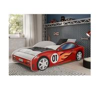 Lit enfant pour garçon auto Speed + sommier + matelas 80x160 cm