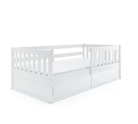 Lit enfant SMART 80x160 avec sommier à lattes et coffre sous le lit (blanc)
