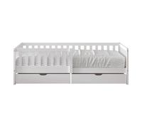 Lit Enfant - SUNNY - Isa - 1 Place - Barrière de Sécurité - 2 Tiroirs de Rangement