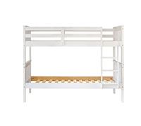 PEGANE Lit Enfant superposé en Bois de pin Massif Coloris Blanc - Hauteur 156 x Largeur 205 x Profondeur 100 cm
