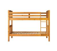 PEGANE Lit Enfant superposé en Bois de pin Massif Coloris Miel - Hauteur 156 x Largeur 205 x Profondeur 100 cm