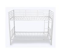 PEGANE Lit Enfant superposé en métal Coloris Blanc - Hauteur 160 x Largeur 199 x Profondeur 96,50 cm