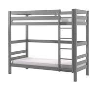 Vipack Lit enfant superposé Pino 90x200 cm Hauteur 180 Gris