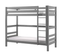 Vipack Lit enfant superposé Pino 90x200 cm Hauteur 180 Gris