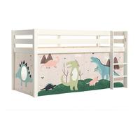 Lit Enfant Surélevé ""Pino Dino"" 90x200cm Blanc