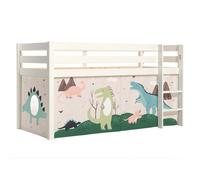 Lit Enfant Surélevé "Pino Dino" 90x200cm Blanc