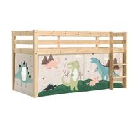 Lit Enfant Surélevé "Pino Dino" 90x200cm Naturel