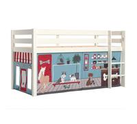 Lit Enfant Surélevé "Pino Pet Shop" Blanc