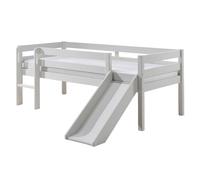 Lit Enfant Surélevé & Toboggan "Pino" 90x200cm Blanc