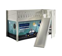 Lit Enfant Toboggan & Tente "Scott Police" 90x200cm Blanc