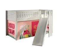 Lit Enfant Toboggan & Tente "Scott Spring" 90x200cm Blanc