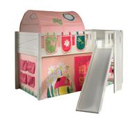 Scott Lit Mezzanine Toboggan et Rideau Spring, Tunnel et S 3 Sacs Rangement Multicolore